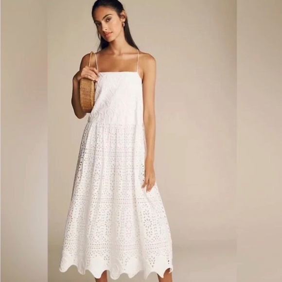 Anthropologie RHODE Rosa Eyelet Dress – White Soleil Eyelet – Size M